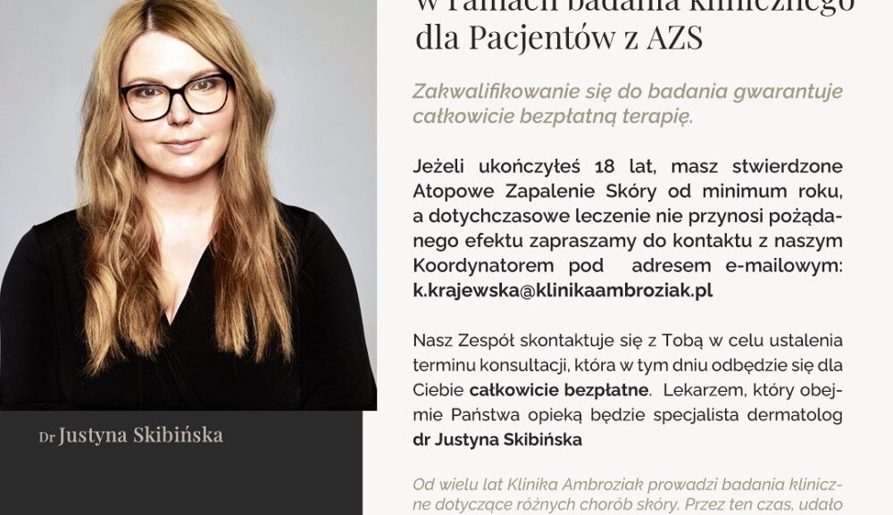 badanie kliniczne AZS pacjenci dorośli Warszawa